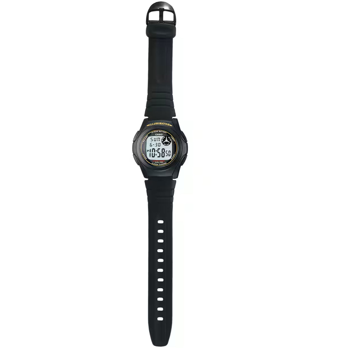 Casio Matte Black 30m Multifunction Unisex Digital Sports Watch F-200W-9A