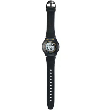 Casio Matte Black 30m Multifunction Unisex Digital Sports Watch F-200W-9A