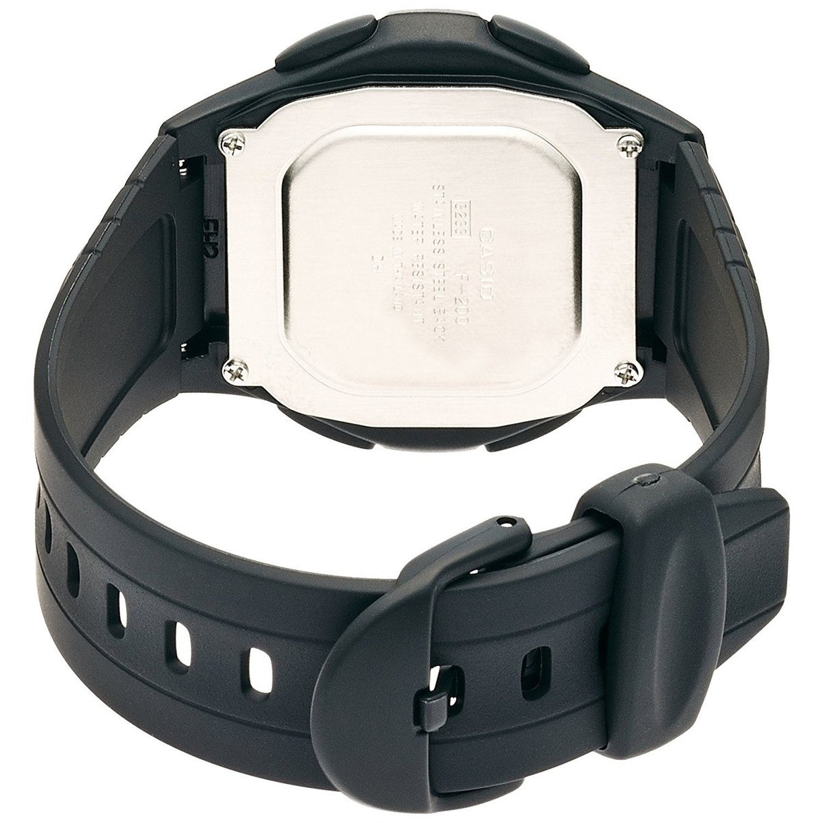 Casio Matte Black 30m Multifunction Unisex Digital Sports Watch F-200W-9A