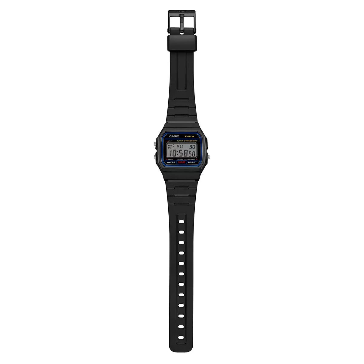 Casio F-91W-1 Black Resin Classic Digital Alarm Stopwatch Unisex Watch