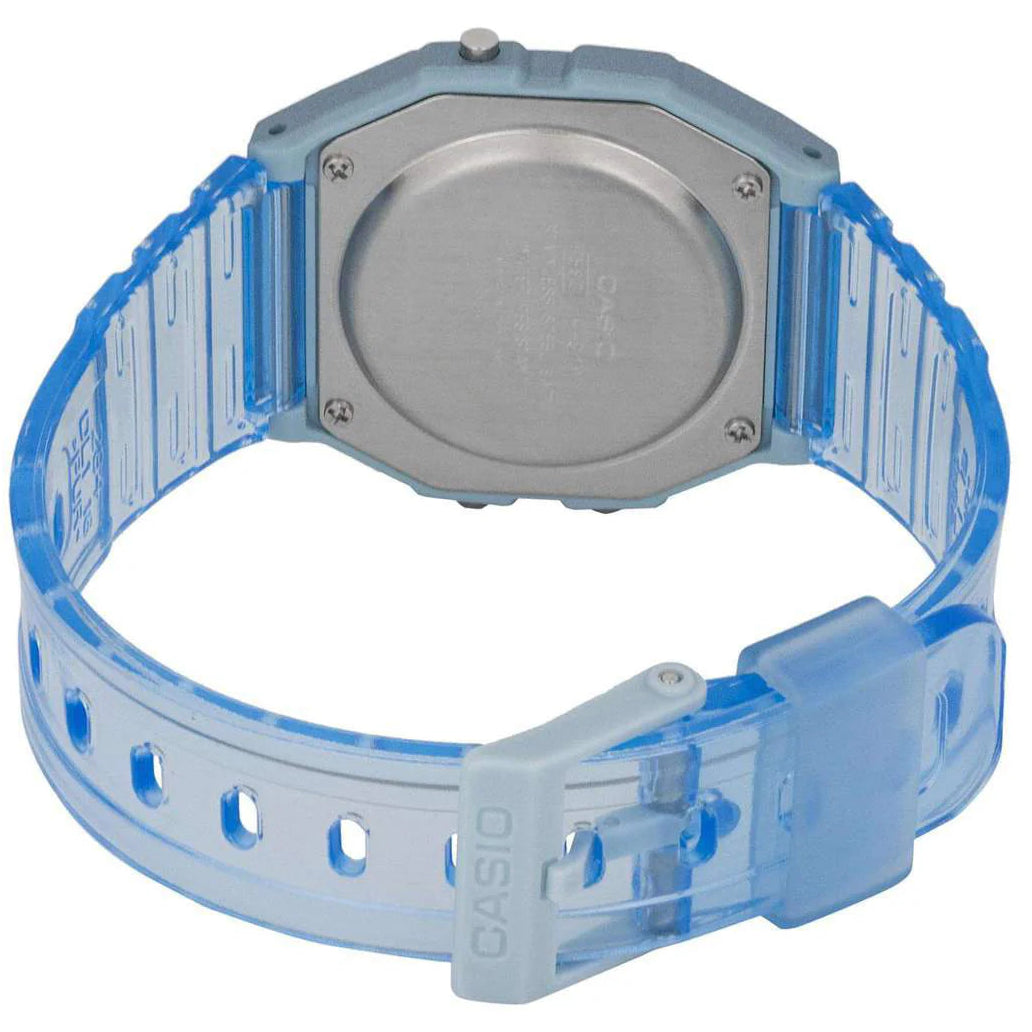 Casio Light Blue Transparent Strap Multifunction Digital Watch F-91WS-2
