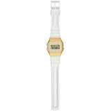 Casio Gold/Transparent Strap Classic Unisex Digital Watch F-91WS-7A2
