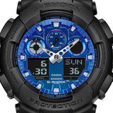 G-Shock Black/Blue Flame Series Men's 200m Sports Watch GA-100FL-1A