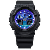 G-Shock Black/Blue Flame Series Men's 200m Sports Watch GA-100FL-1A