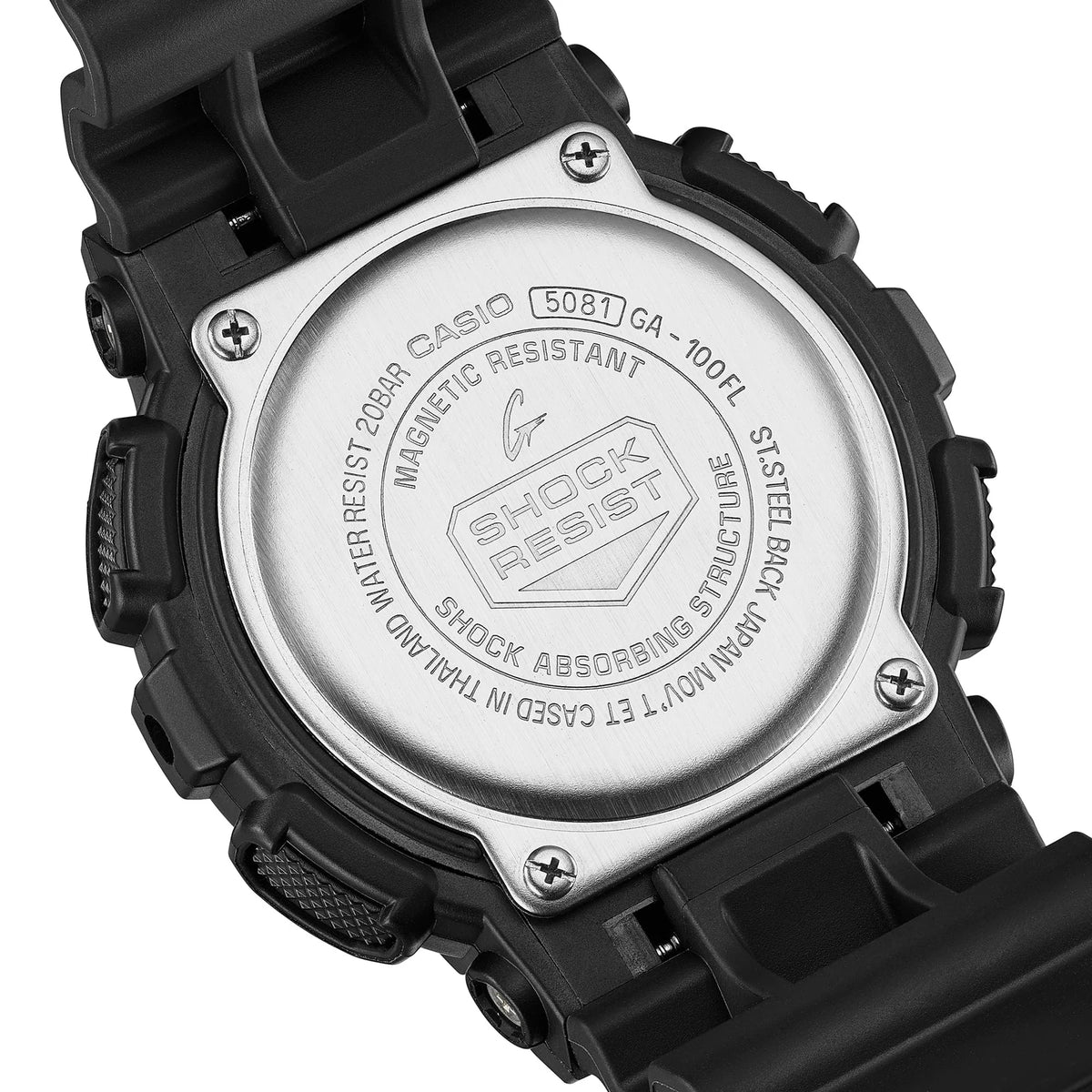 G-Shock Black/Blue Flame Series Men's 200m Sports Watch GA-100FL-1A