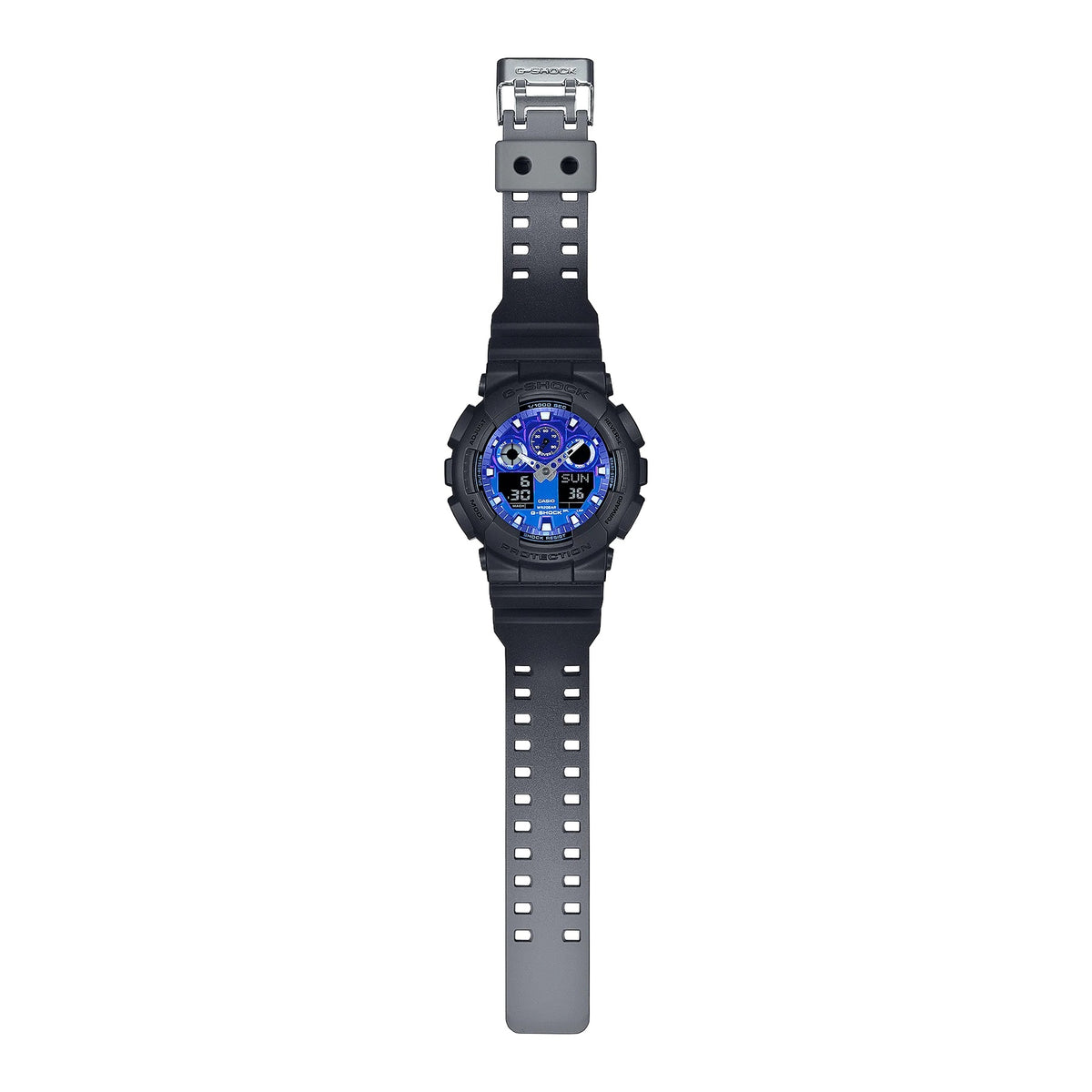 G-Shock Black/Blue Flame Series Men's 200m Sports Watch GA-100FL-1A