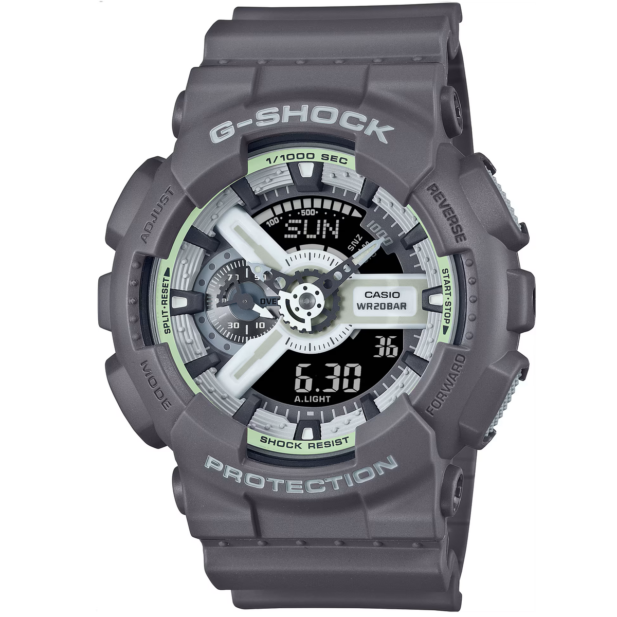 G-Shock Grey Hidden Glow Series Men's 200m Digital-Analog Watch GA-110HD-8A