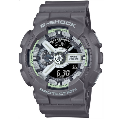 G-Shock Grey Hidden Glow Series Men's 200m Digital-Analog Watch GA-110HD-8A