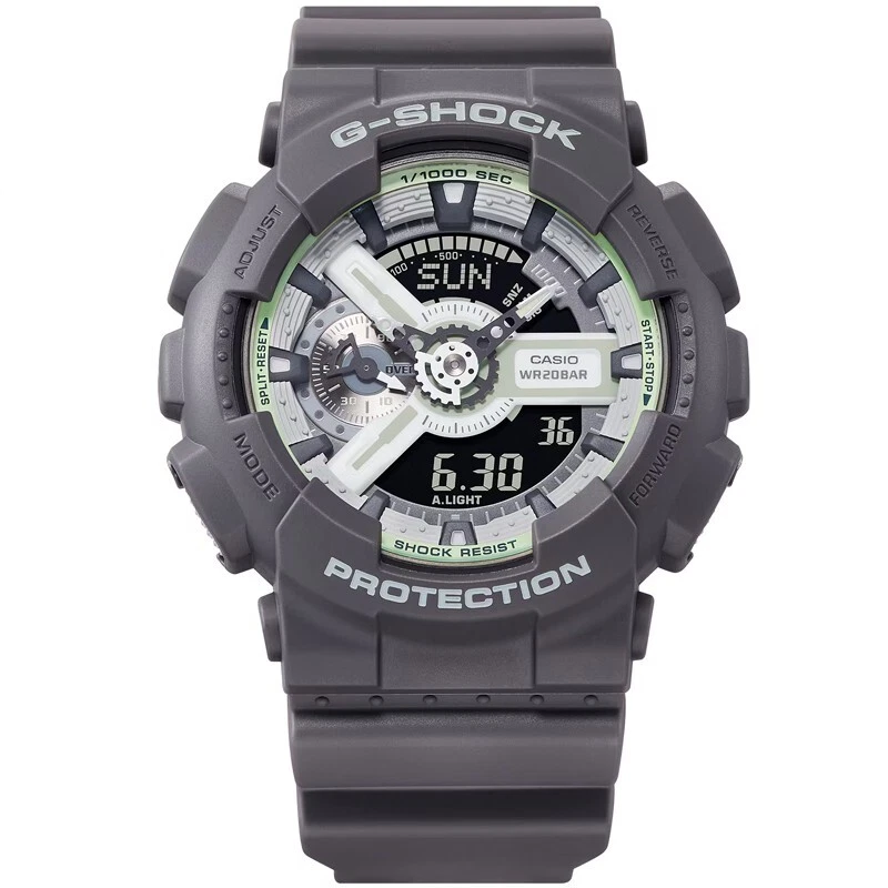G-Shock Grey Hidden Glow Series Men's 200m Digital-Analog Watch GA-110HD-8A