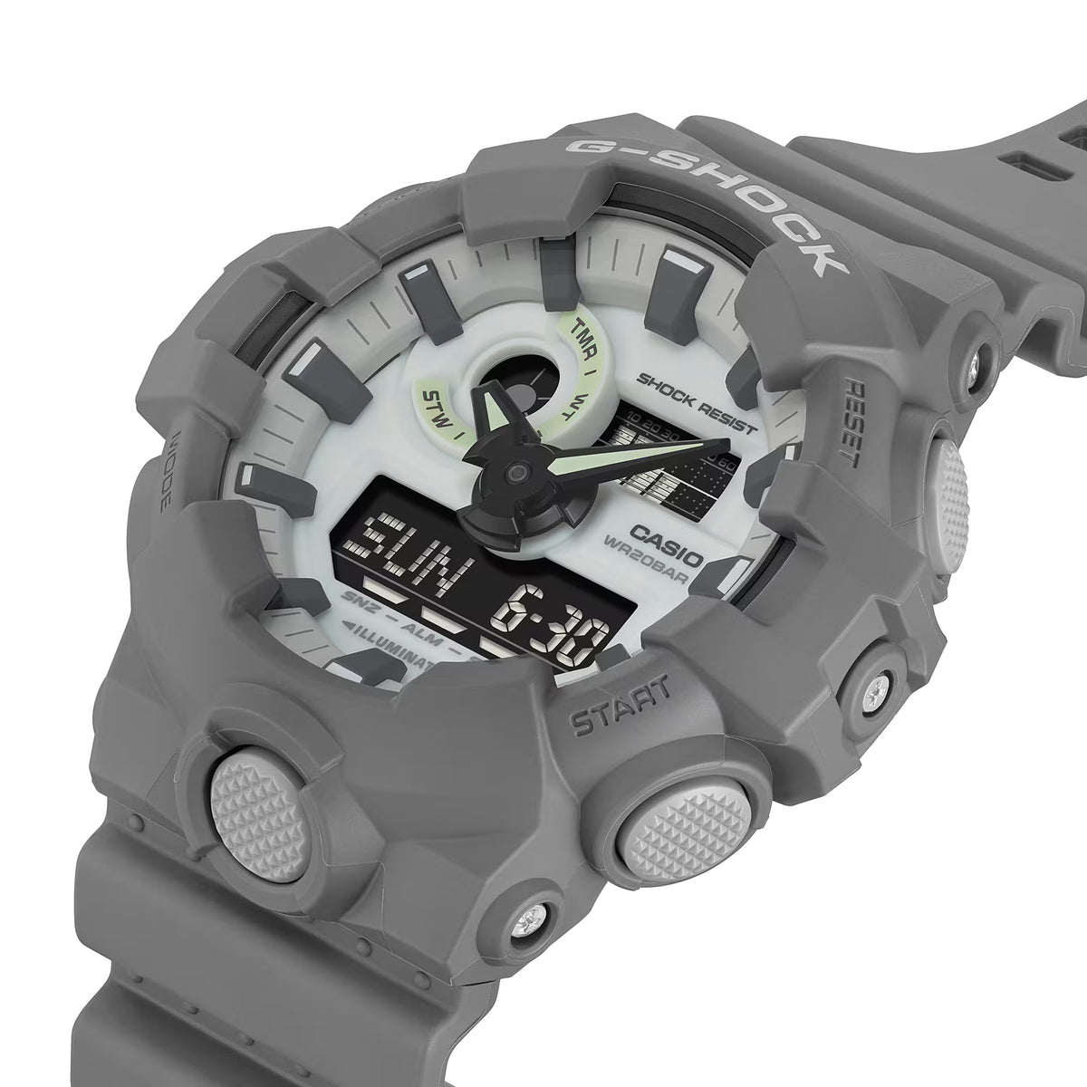 G-Shock Grey Hidden Glow Series Men's 200m Digital-Analog Watch GA-110HD-8A