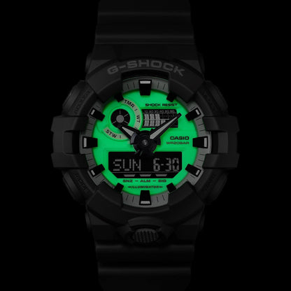 G-Shock Grey Hidden Glow Series Men's 200m Digital-Analog Watch GA-110HD-8A