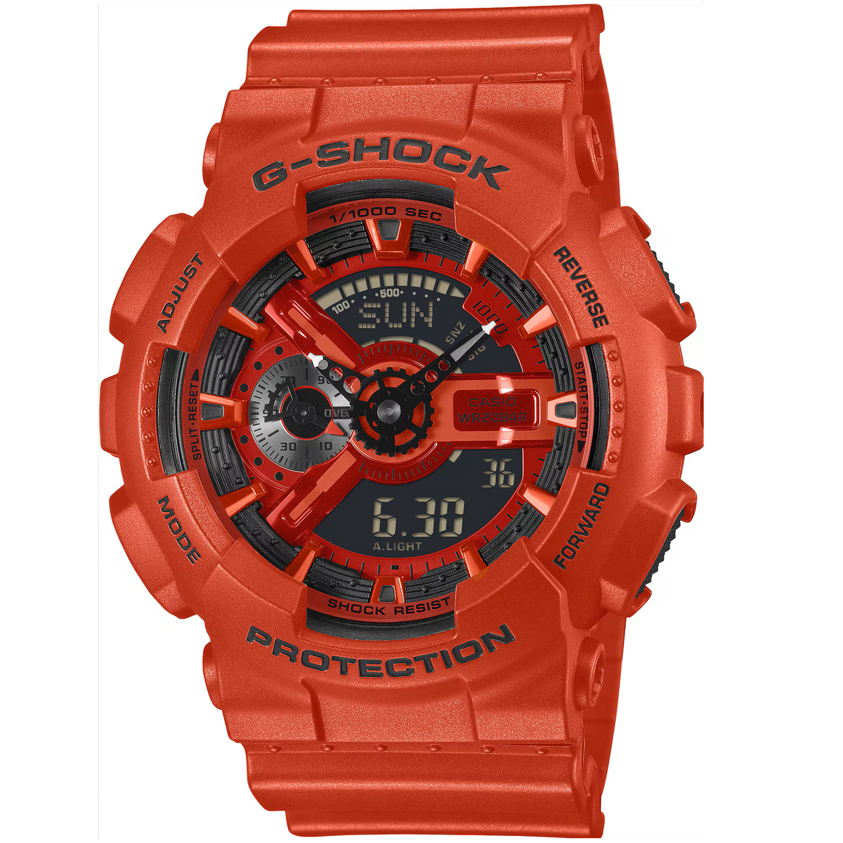 G-Shock Iconic Red Series Men's 200m Digital-Analog Sports Watch GA-110RRB-4A