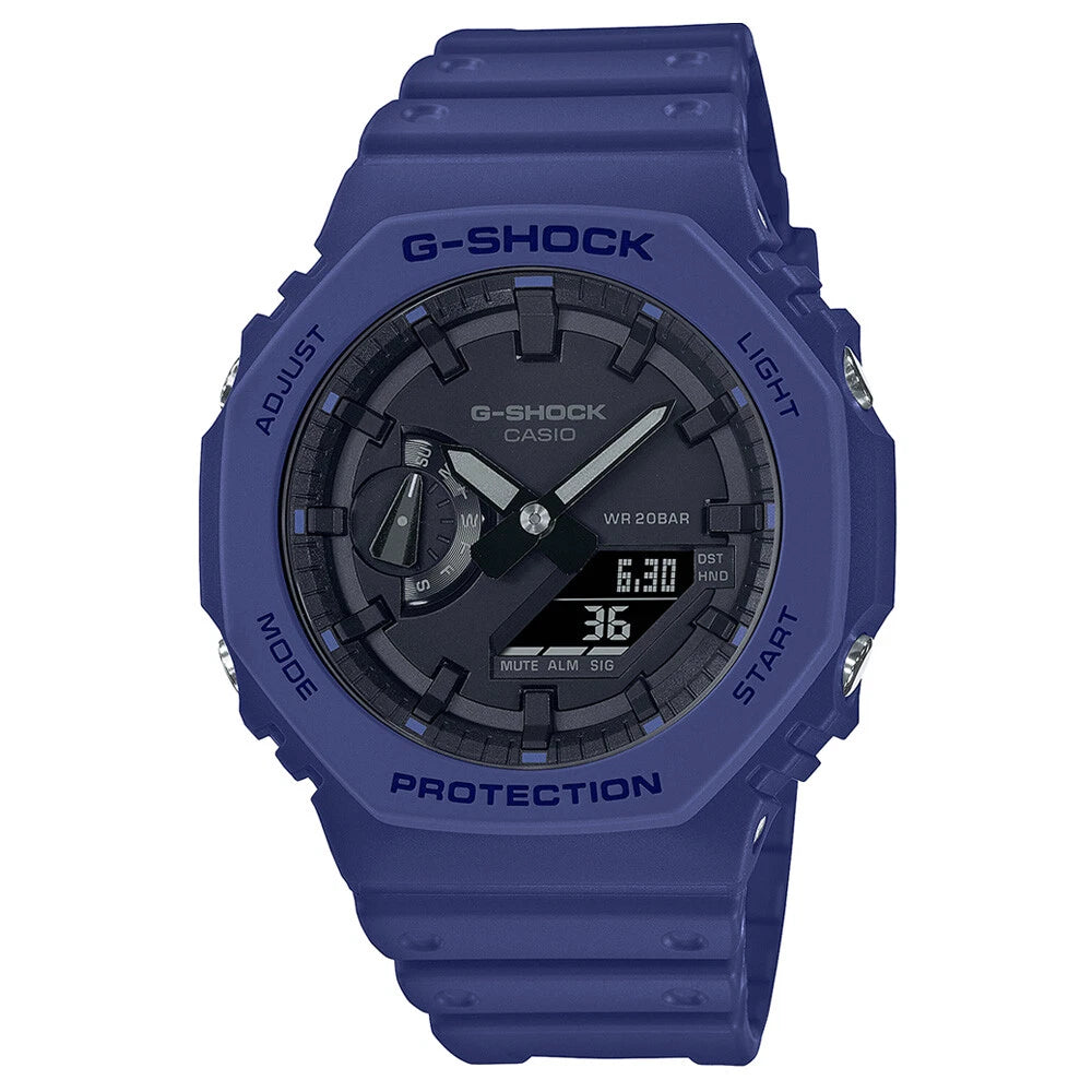Casio CasiOak Blue/Black Men's 200m Digital Analog Sports Watch GA-2100-2A