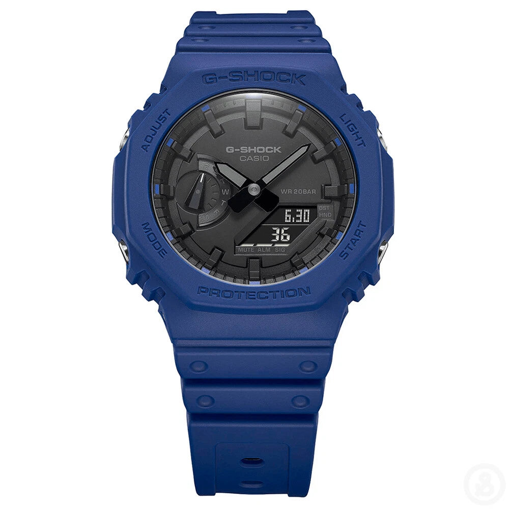 Casio CasiOak Blue/Black Men's 200m Digital Analog Sports Watch GA-2100-2A