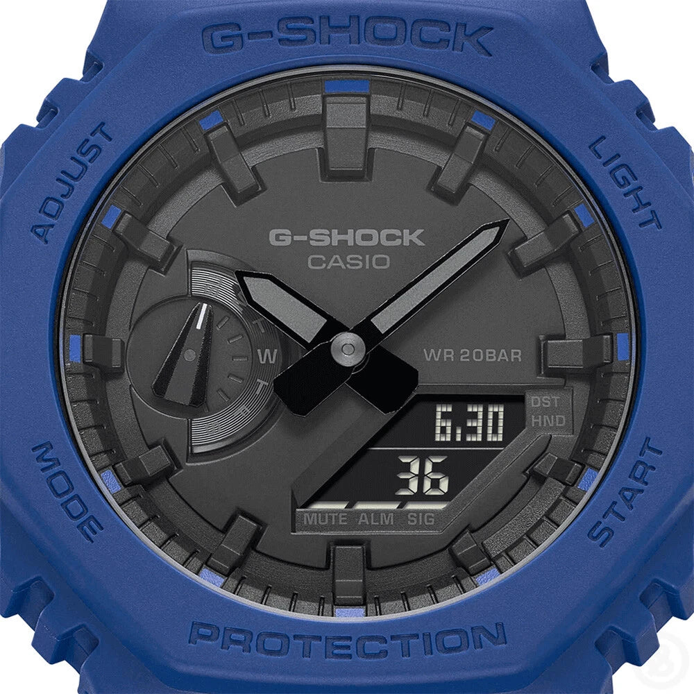 Casio CasiOak Blue/Black Men's 200m Digital Analog Sports Watch GA-2100-2A