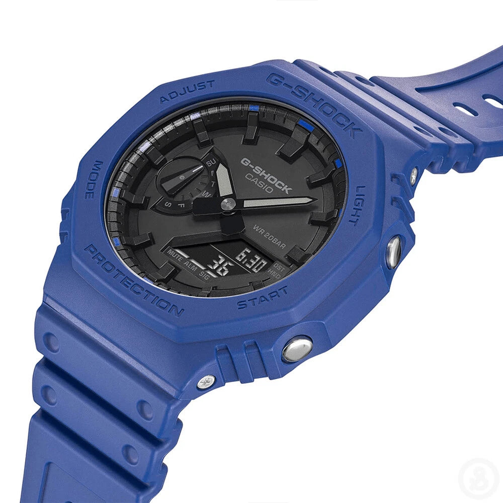 Casio CasiOak Blue/Black Men's 200m Digital Analog Sports Watch GA-2100-2A