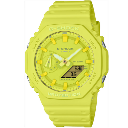 G-Shock CasiOak Volt Yellow Unisex 200m Digital-Analog Sports Watch GA-2100-9A9