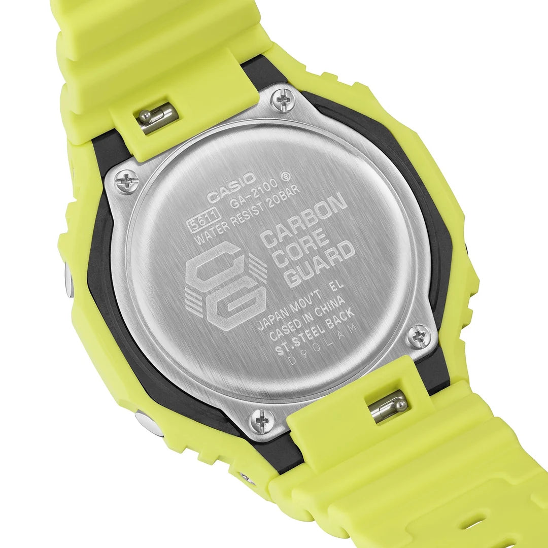 G-Shock CasiOak Volt Yellow Unisex 200m Digital-Analog Sports Watch GA-2100-9A9