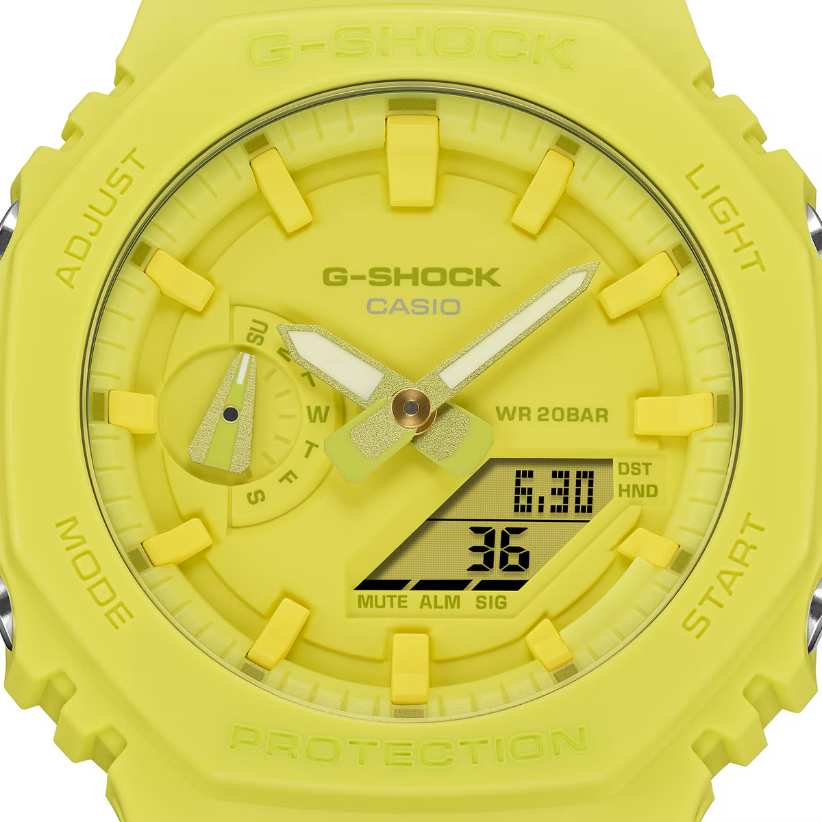 G-Shock CasiOak Volt Yellow Unisex 200m Digital-Analog Sports Watch GA-2100-9A9
