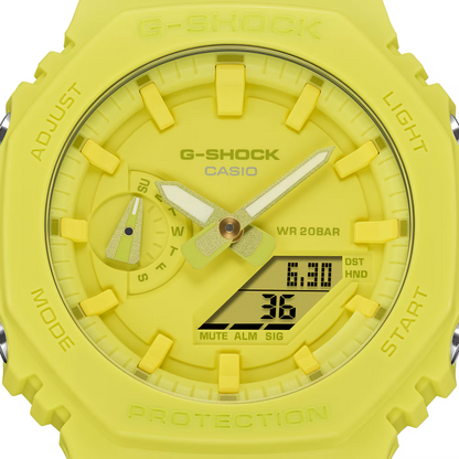 G-Shock CasiOak Volt Yellow Unisex 200m Digital-Analog Sports Watch GA-2100-9A9