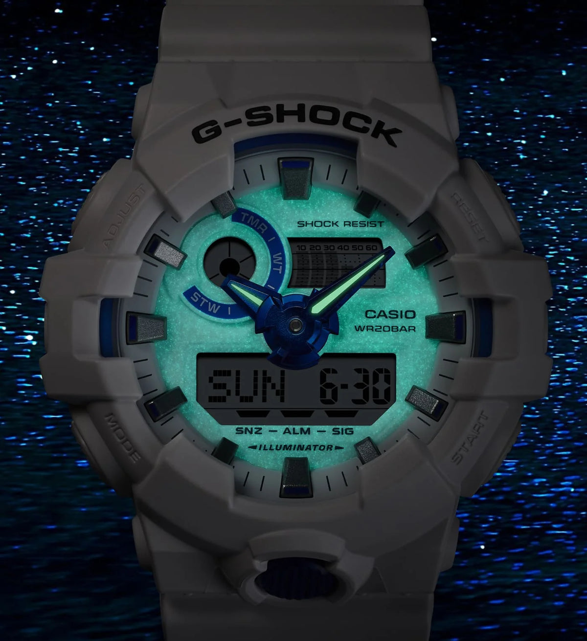 G-Shock White Summer Seas Men's 200m Digi-Ana Sports Watch GA-700HDS-7A