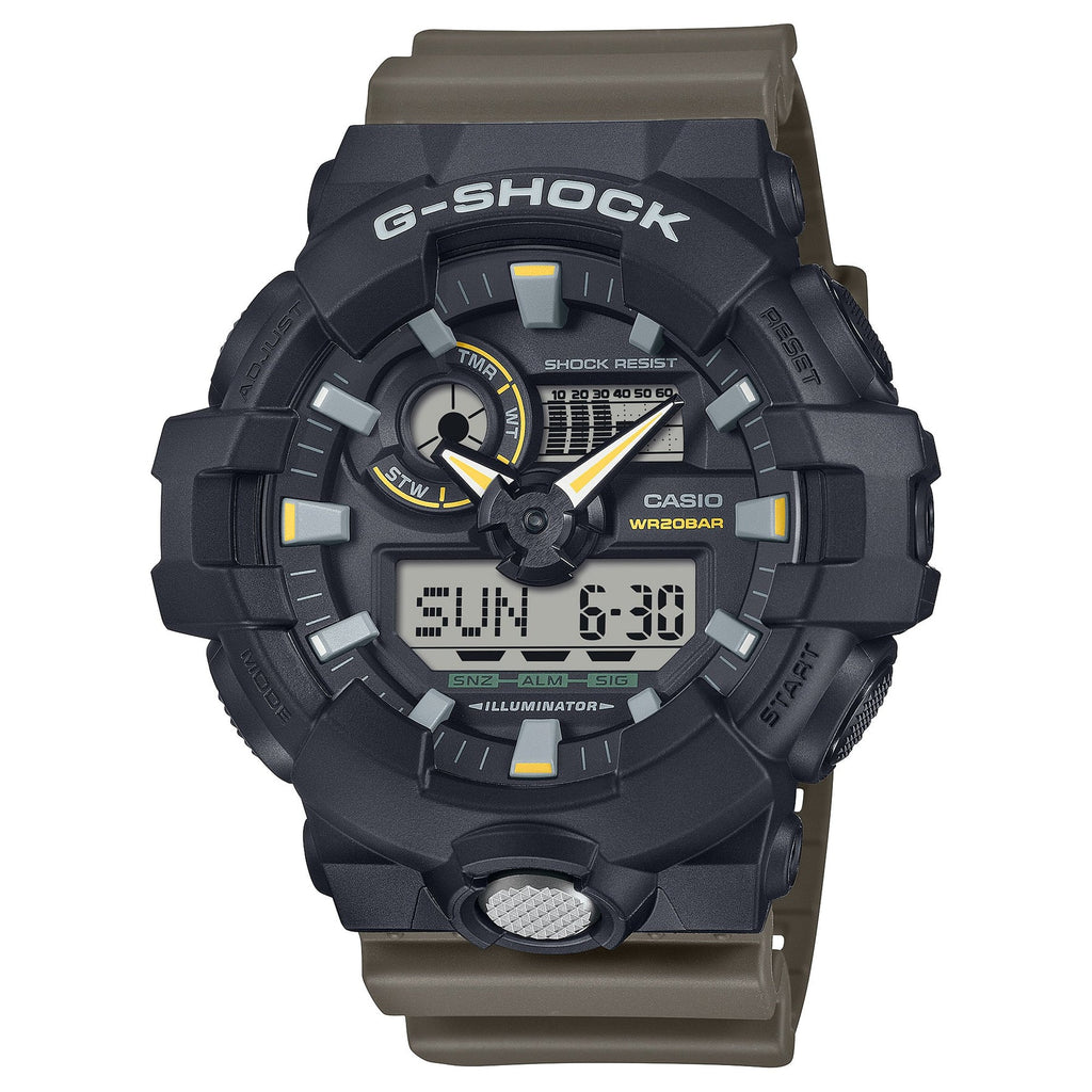 G-Shock Black/Olive Two-Tone Men's 200m Digi-Analog Sports watch GA-710TU-1A3
