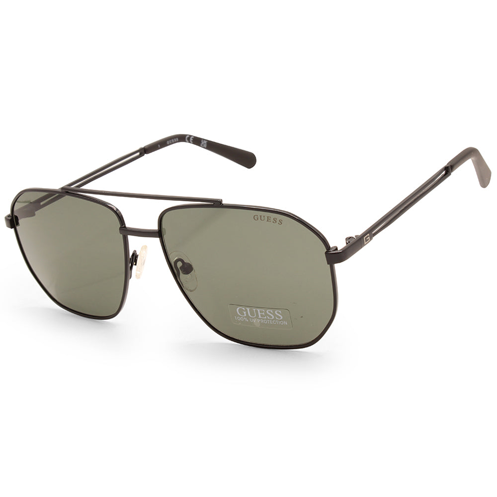 Guess Factory Matte Black/Green Men's Pilot Sunglasses GF5092 02N
