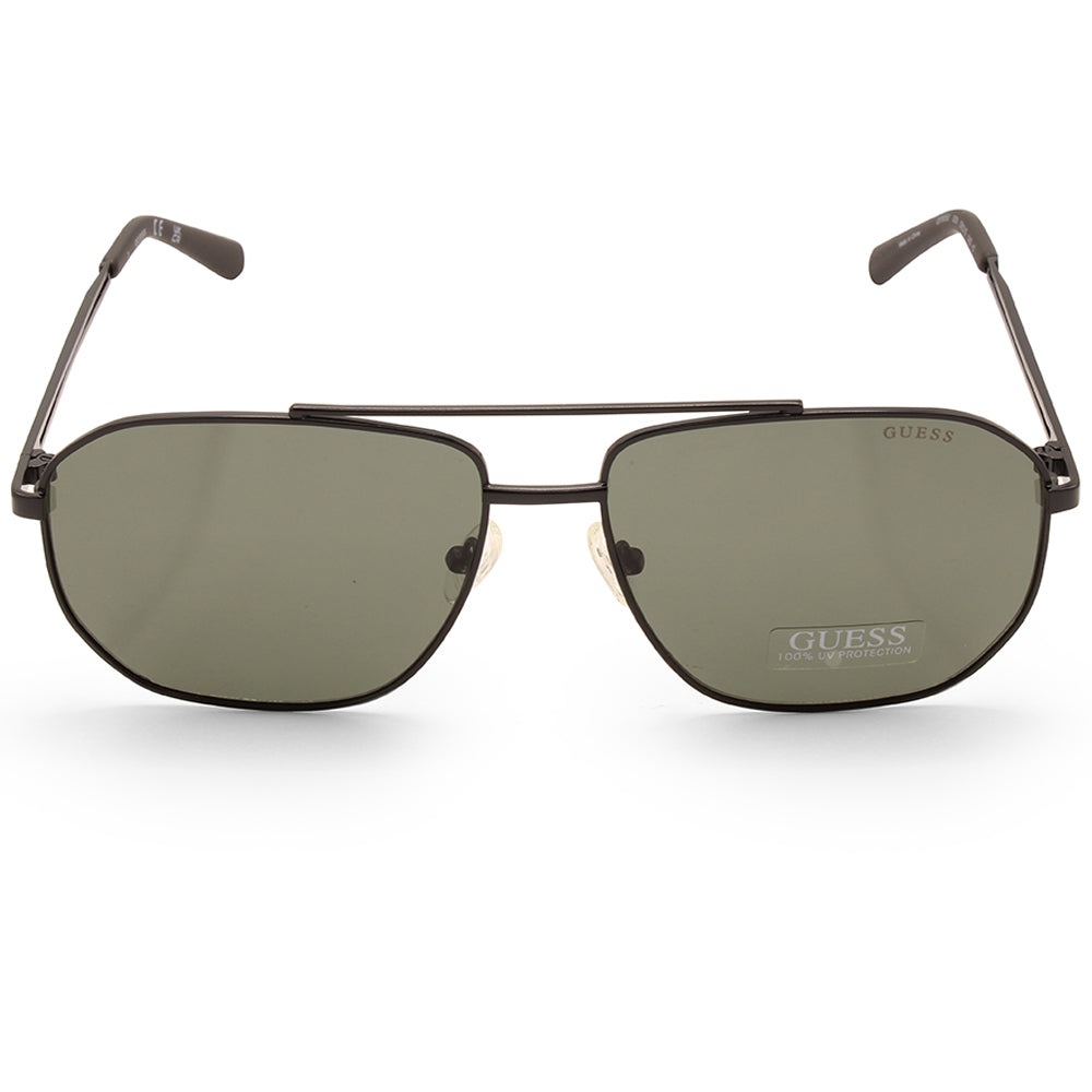 Guess Factory Matte Black/Green Men's Pilot Sunglasses GF5092 02N