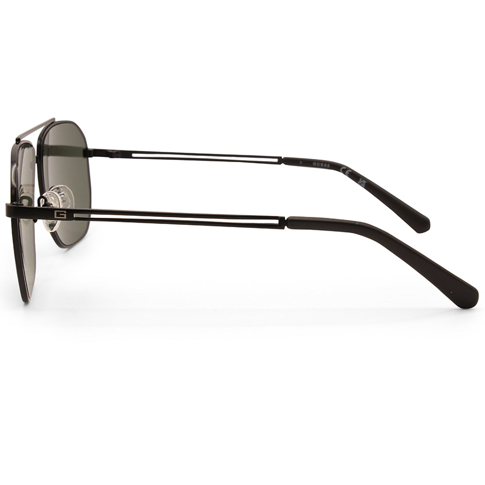 Guess Factory Matte Black/Green Men's Pilot Sunglasses GF5092 02N