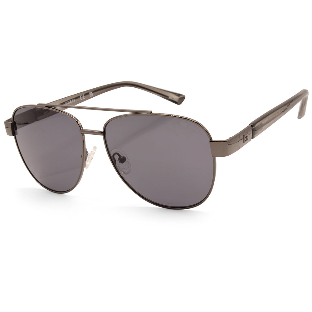 Guess Factory Shiny Gunmetal/Smoke Men's Pilot Sunglasses GF5094 08A