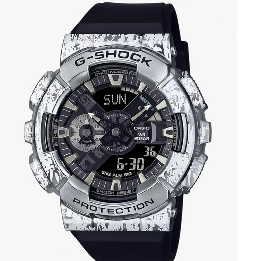 G-Shock Silver Black Metal Covered Men's 200m Digital-Analog Sports Watch GM-110GC-1A