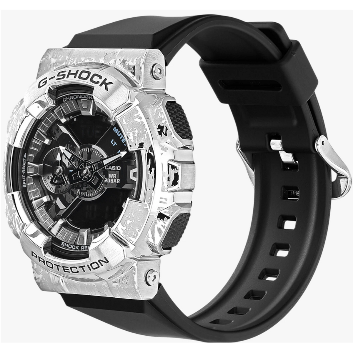 G-Shock Silver Black Metal Covered Men's 200m Digital-Analog Sports Watch GM-110GC-1A