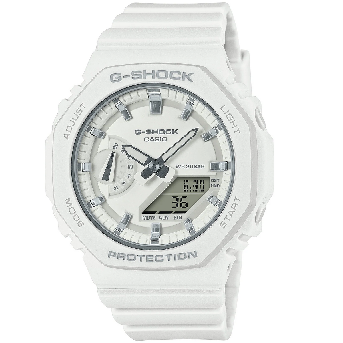 G-Shock White Mid-Size 200m Digital-Analog Sports Watch GMA-S2100-7A