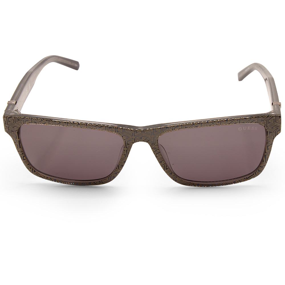 Guess Shiny Black Patterned/Grey Smoke Unisex Fashion Sunglasses GU00074 05A