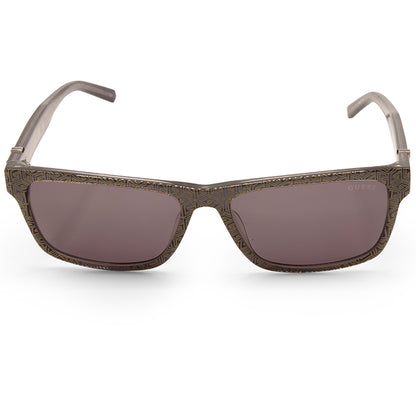 Guess Shiny Black Patterned/Grey Smoke Unisex Fashion Sunglasses GU00074 05A