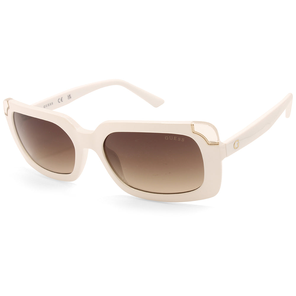 Guess Shiny Ivory/Brown Gradient Women's Designer Sunglasses GU7841 25F
