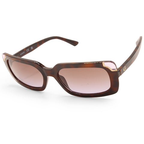 Guess Shiny Dark Havana/Brown Gradient Women's Designer Sunglasses GU7841 52F