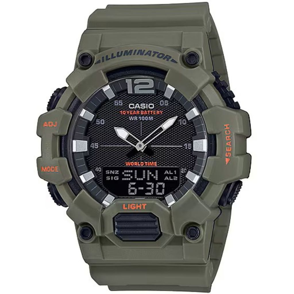 Casio Army Green 100m Men's Analog Digital Sports Watch HDC-700-3A2
