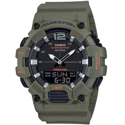 Casio Army Green 100m Men's Analog Digital Sports Watch HDC-700-3A2