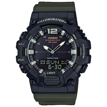 Casio Black/Green 100m Men's Analog Digital Sports Watch HDC-700-3A