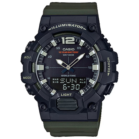 Casio Black/Green 100m Men's Analog Digital Sports Watch HDC-700-3A