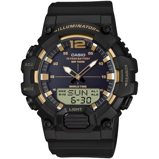 Casio Black/Gold Men's 100m Digital-Analog Sports Watch HDC-700-9A