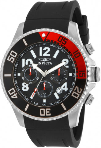 Invicta Pro Diver Black Red Men's 100m Quartz Chronograph Watch 15145