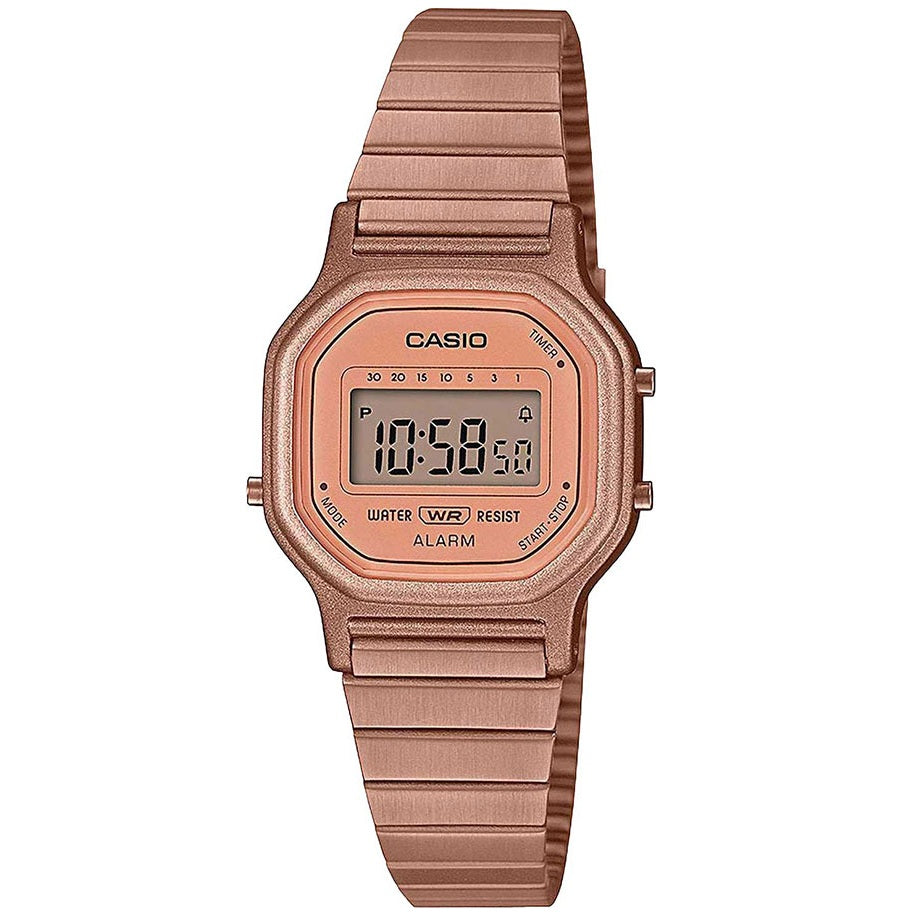 Casio Rose Gold Women's Small Stainless Steel Digital Watch LA-11WR-5A