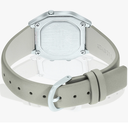 Casio Classic Silver Grey Leather Women's Digital Watch LA680WEL-8