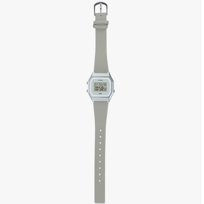 Casio Classic Silver Grey Leather Women's Digital Watch LA680WEL-8