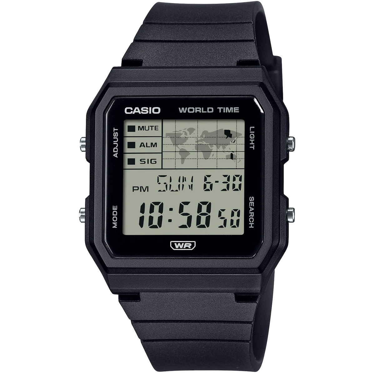 Casio Pop Black Bio-Resin Band Unisex World Time Digital Watch LF-30W-1A