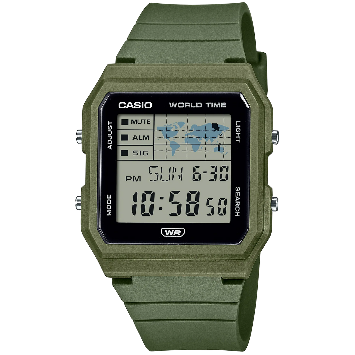 Casio Pop Green Bio-Resin Band Unisex World Time Digital Watch LF-30W-3A