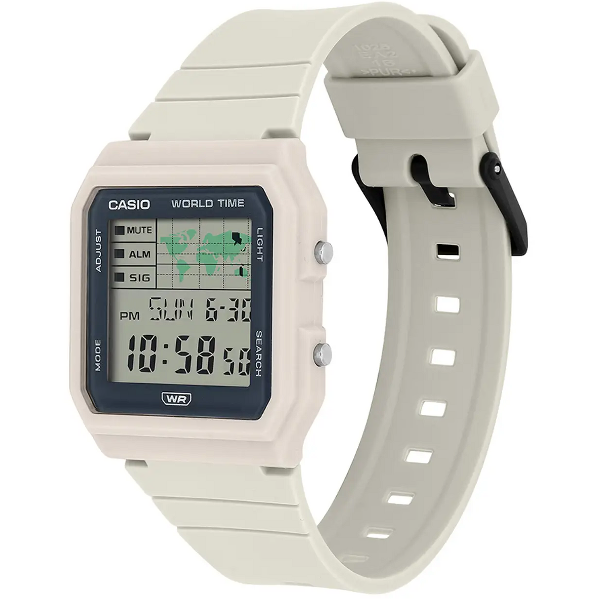 Casio Pop White Bio-Resin Band Unisex World Time Digital Watch LF-30W-8A