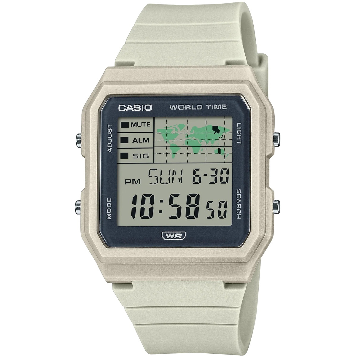 Casio Pop White Bio-Resin Band Unisex World Time Digital Watch LF-30W-8A
